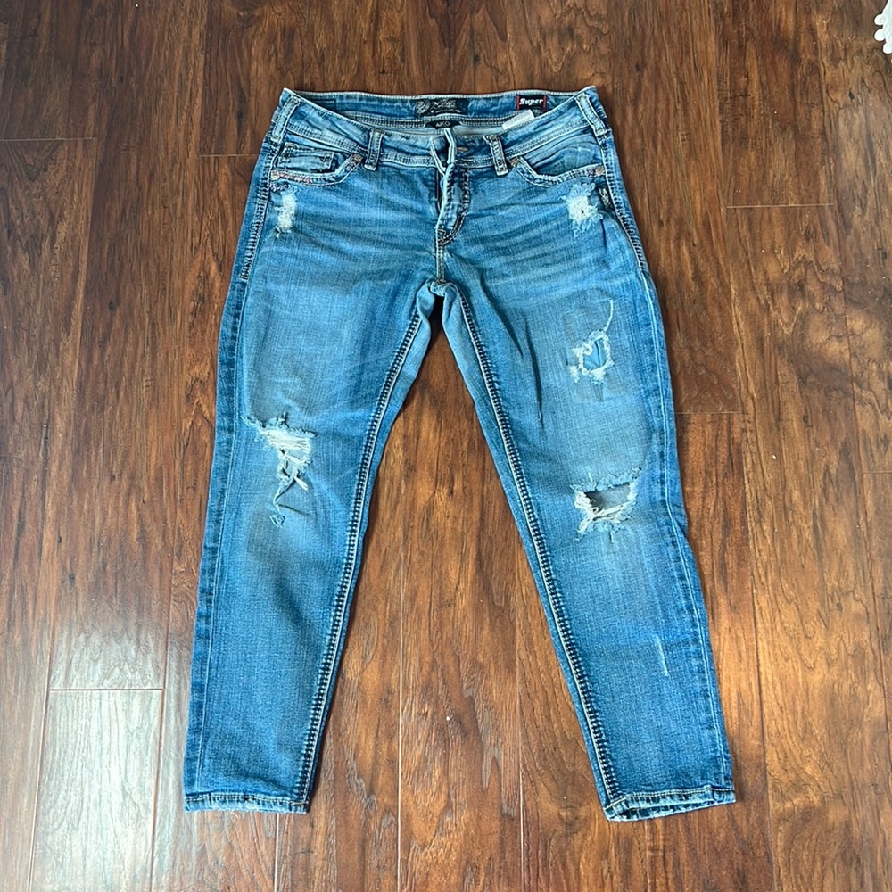Silver AIKO skinny jeans